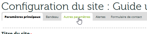 Cliquez sur l'onglet Autres paramètres