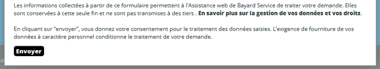 Le texte RGPD du site