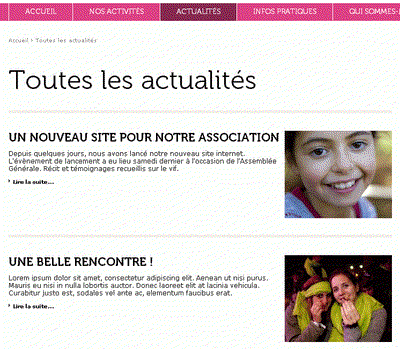 Liste d'Actualités